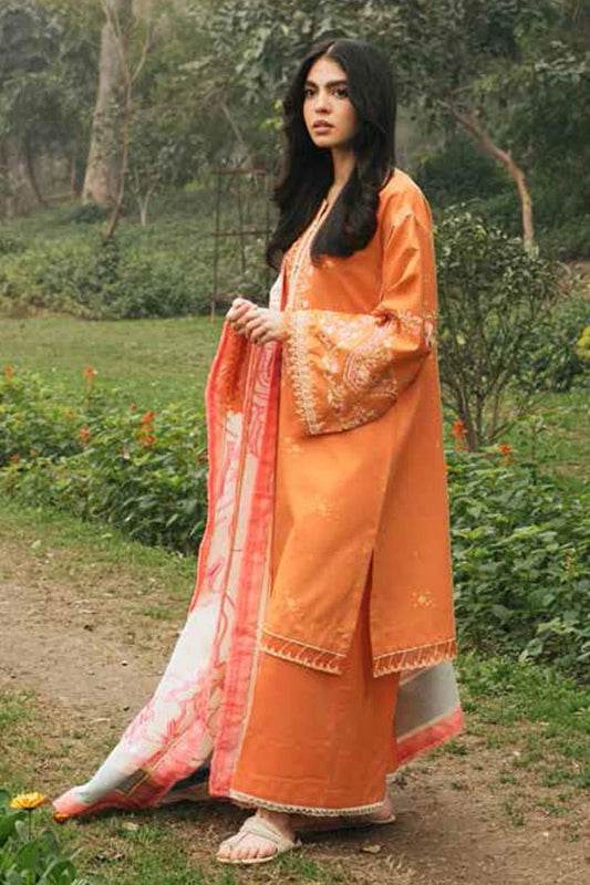 Bareeze Embroidered Lawn 3pc with Organza dupatta-SB1696