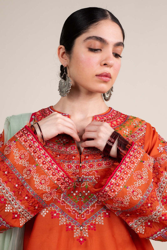Bareeze Embroidered Lawn 3pc with Chiffon Dupatta- SB1909