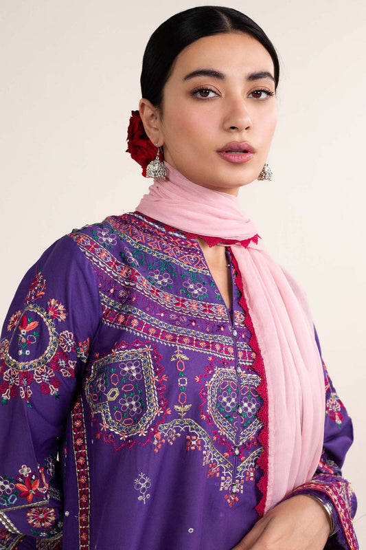Bareeze Embroidered Lawn 3pc with Chiffon Dupatta- SB1910