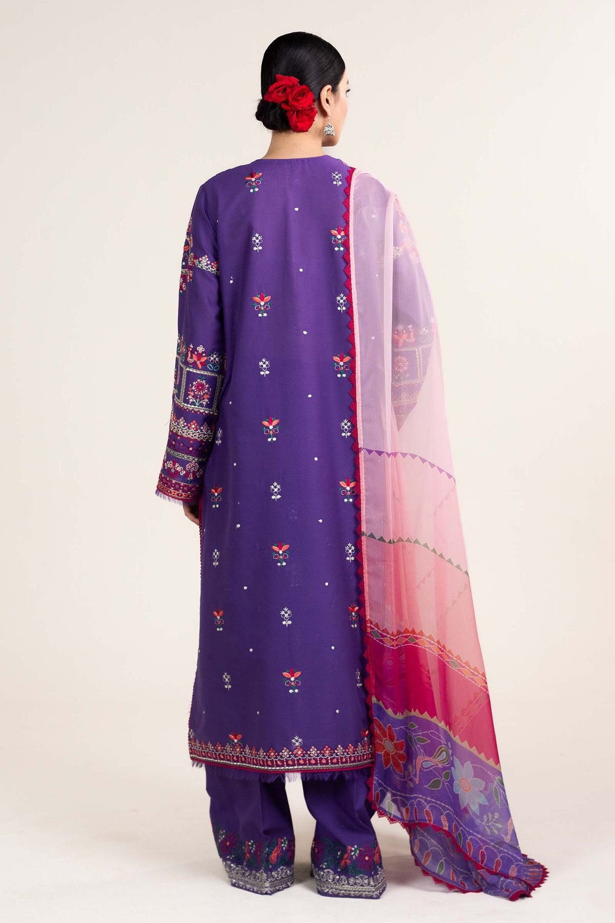 Bareeze Embroidered Lawn 3pc with Chiffon Dupatta- SB1910
