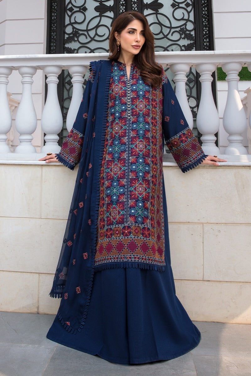 Bareeze Embroidered Lawn 3pc with Bamber Chiffon dupatta- SB1703