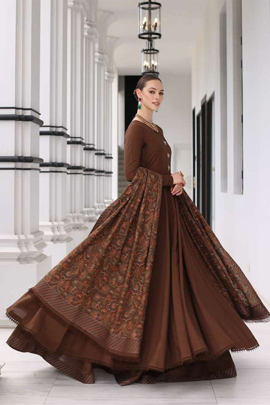 Bareeze 3PC Dhanak Suit with Heavy Embroidered Shawal - SB1984
