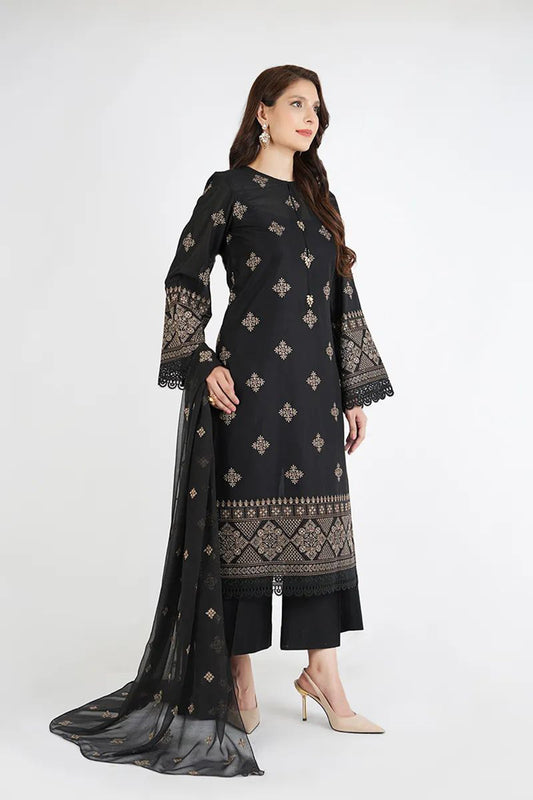 Bareeze 3PC Embroidered karandi Suit with Embroidered Shwal - SB2075