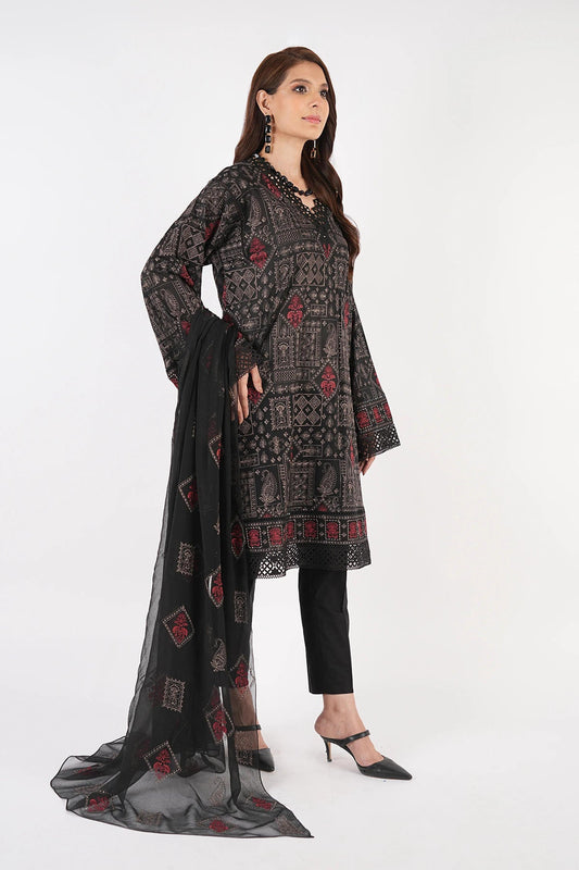 Bareeze 3PC Embroidered karandi Suit with Embroidered Shwal - SB2077