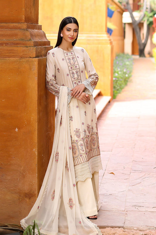 Bareeze Embroidered Lawn 3pc with Embroidered Chiffon Dupatta - SB1859