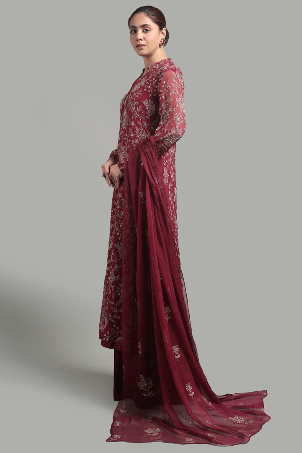 Bareeze Embroidered Lawn 3pc with Embroidered Chiffon Dupatta- SB1914