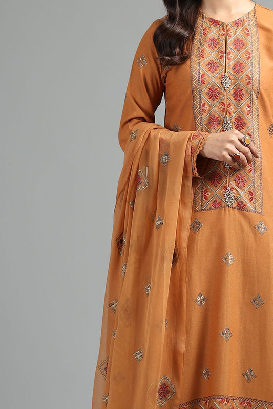 Bareeze Embroidered Lawn 3pc with Embroidered Chiffon Dupatta- SB1882
