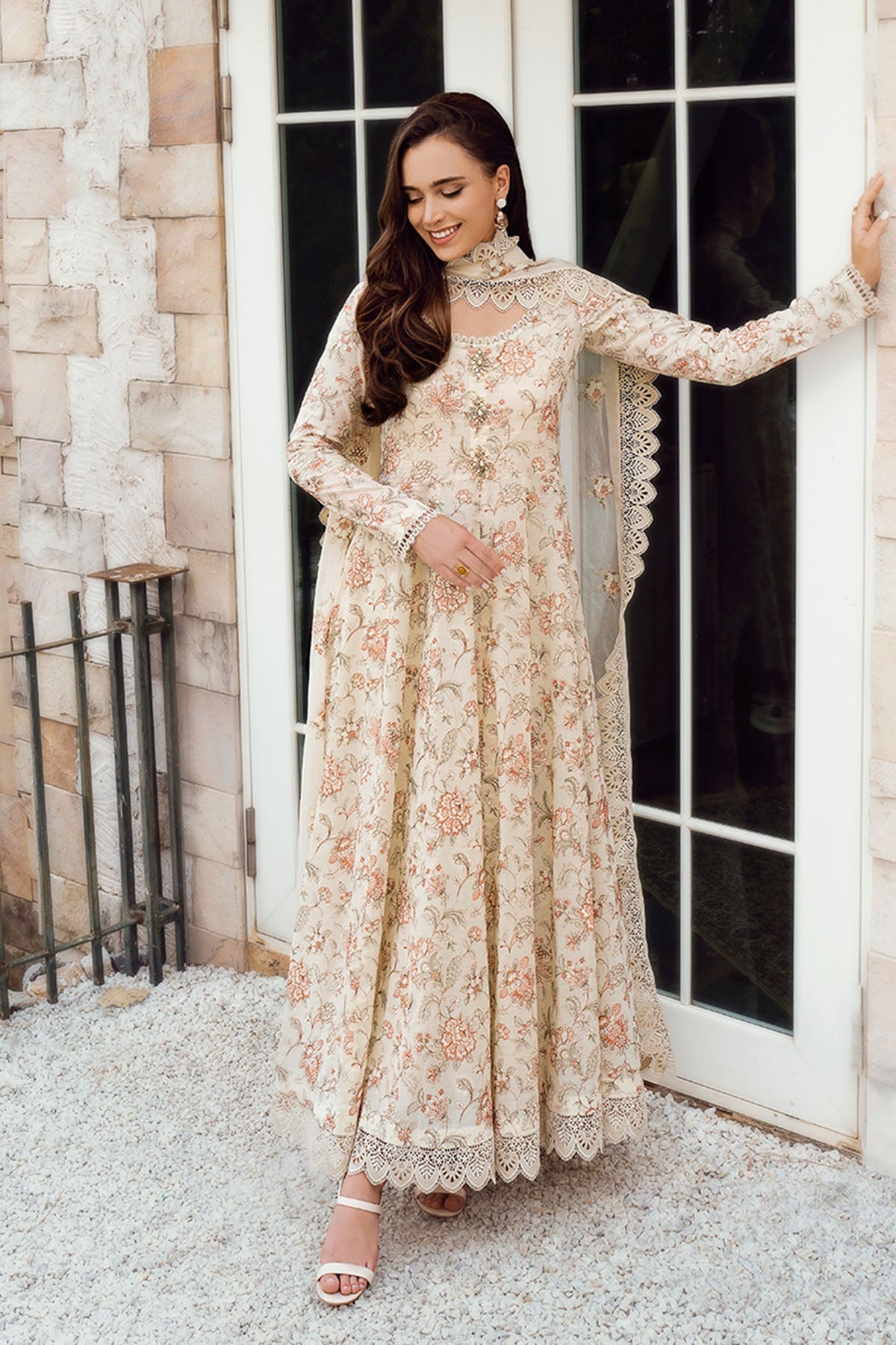 Bareeze Embroidered Lawn 3pc with Embroidered Chiffon Dupatta- SB1877