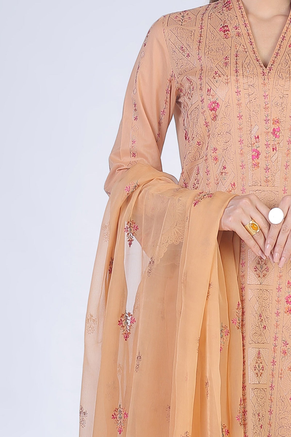 Bareeze Summer Lawn 3pc with Embroidered chiffon dupatta- SB1814