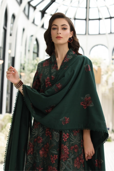 Bareeze 3PC Embroidered Dhanak Suit with Heavy Embroidered Shawal - SB1967