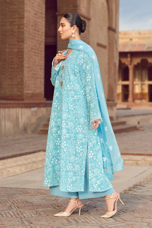 Bareeze 3PC Embroidered Lawn Suit with Embroidered chiffon Dupatta - SB2045