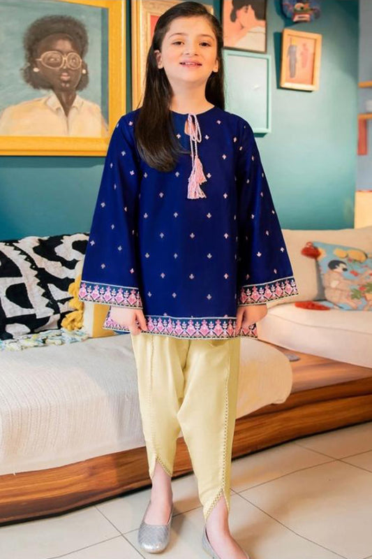 Bareeze Girls Fully Embroidered  Lawn 2Pc- SB1646