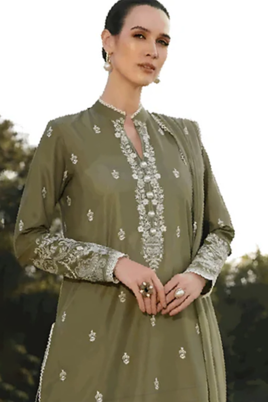 Bareeze Embroidered Lawn 3pc with Embroidered Crinkle Chiffon Dupatta- SB2034