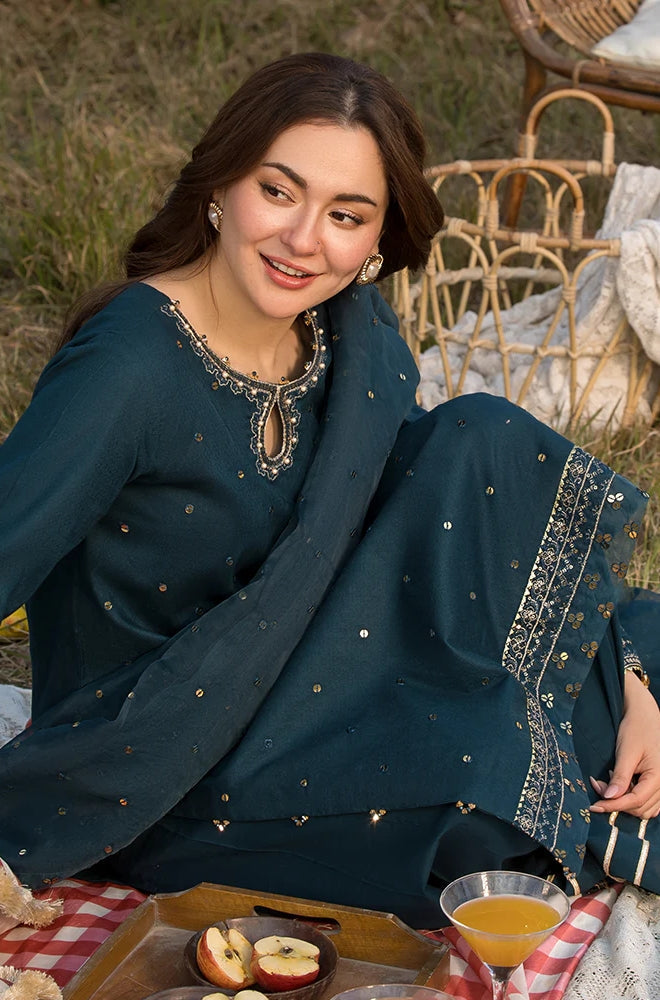 Bareeze 3PC Lawn Embroidered Shirt with Embroidered Organza Dupatta- SB2037