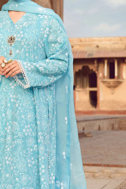 Bareeze 3PC Embroidered Lawn Suit with Embroidered chiffon Dupatta - SB2045