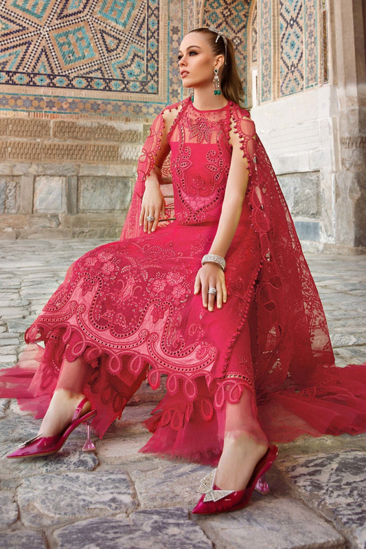 Bareeze Embroidered Lawn 3pc with Organza dupatta-SB1718