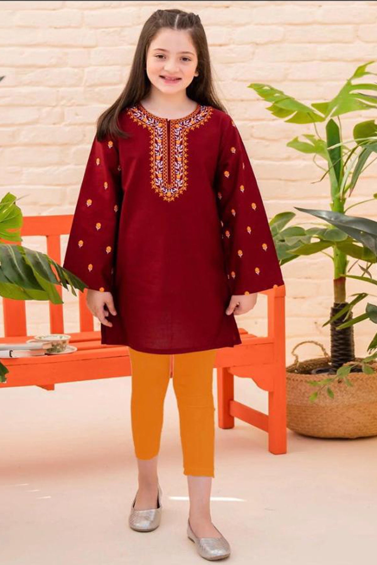 Bareeze Girls Fully Embroidered  Lawn 2Pc- SB1649