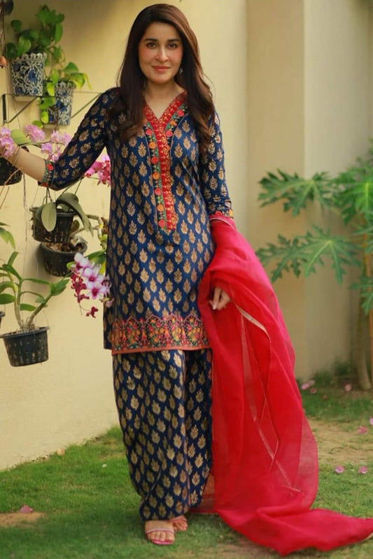 Bareeze Printed Embroidered Lawn 3pc with Embroidered Organza Dupatta -SB1726