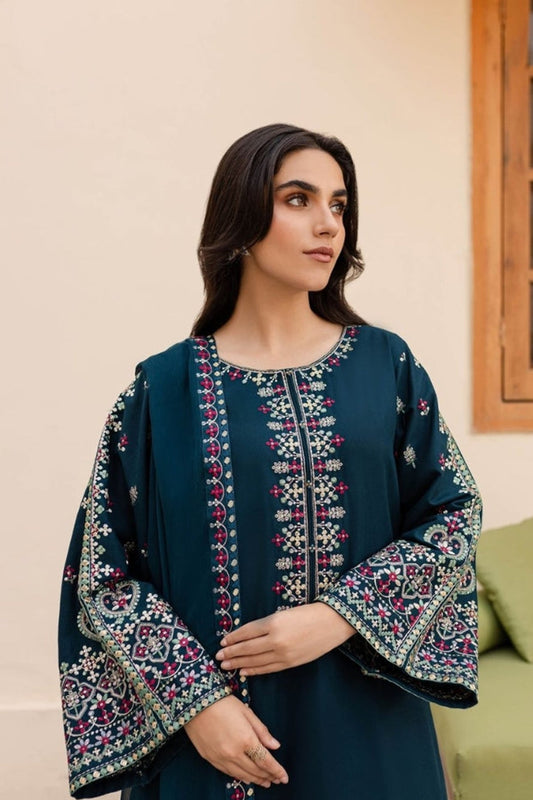 Bareeze Embroidered Lawn 3pc with Embroidered Chiffon Dupatta- SB2029