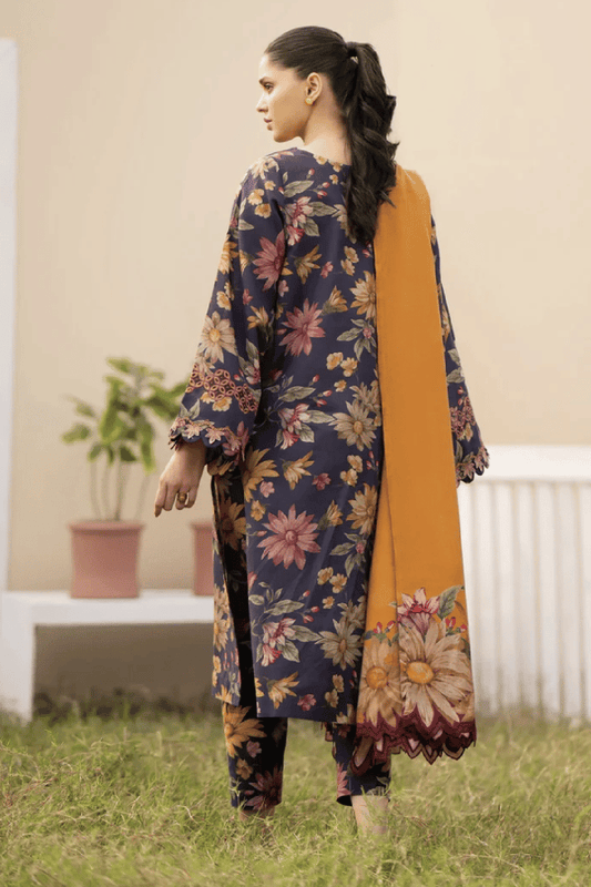 Bareeze 3Pc Printed Lawn with Printed Silk Dupatta - SB1869