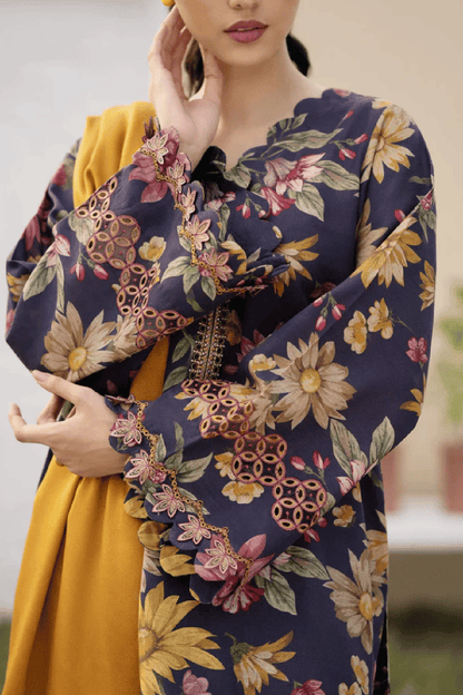 Bareeze 3Pc Printed Lawn with Printed Silk Dupatta - SB1869