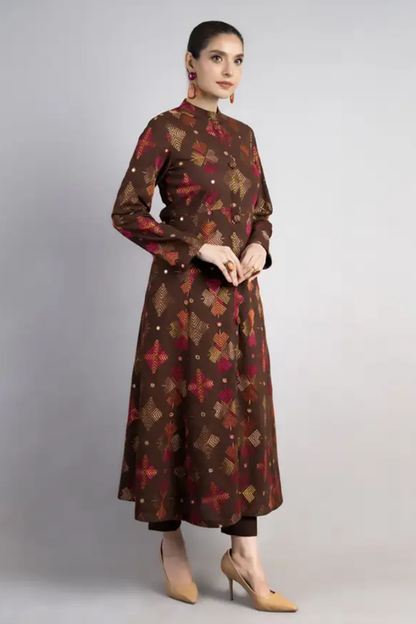 Bareeze Embroidered Dhanak 3pc with Embroidered Shawal- SB2151