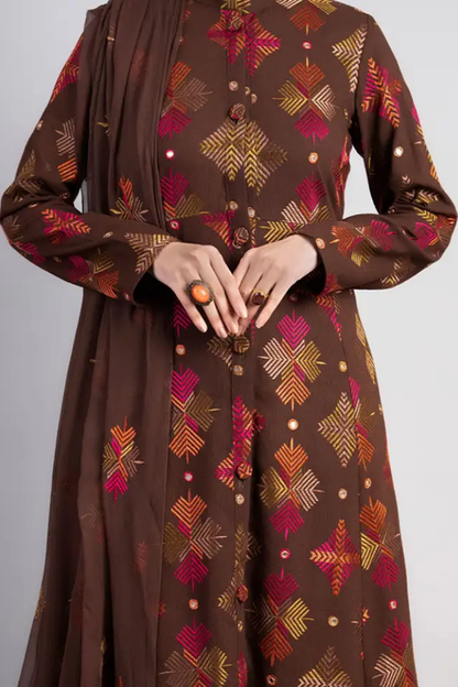 Bareeze Embroidered Dhanak 3pc with Embroidered Shawal- SB2151