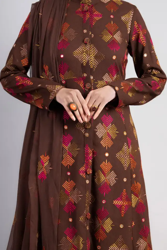Bareeze Embroidered Dhanak 3pc with Embroidered Shawal- SB2151