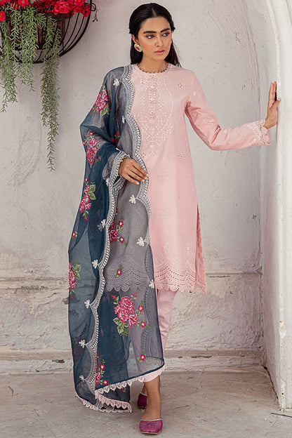 Bareeze Embroidered Lawn 3pc with Embroidered Organza dupatta-SB1690