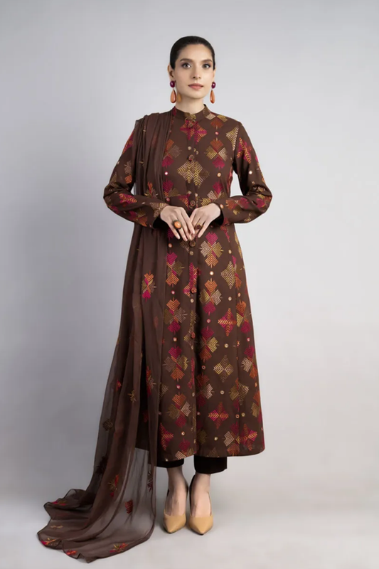 Bareeze Embroidered Dhanak 3pc with Embroidered Shawal- SB2151
