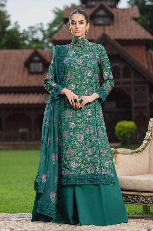 Bareeze Embroidered Lawn 3pc with Bamber Chiffon dupatta- SB1715