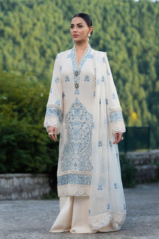 Bareeze 3PC Embroidered Dhanak Suit with Heavy Embroidered chiffon dupatta- SB102187