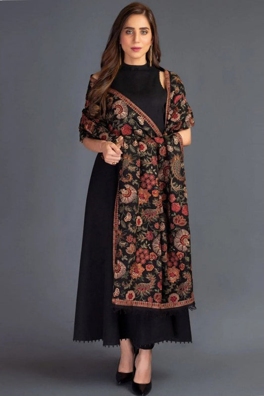 Bareeze 3PC Embroidered Dhanak Suit with Heavy Embroidered Shawal - SB102133