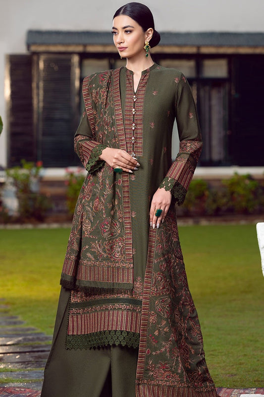 Bareeze 3PC Embroidered Dhanak Suit with Heavy Embroidered Shawal -GA102169