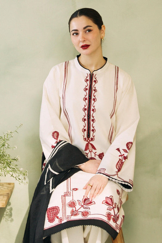 Bareeze Embroidered Lawn 3pc with Printed Slub Net Dupatta - SB1866