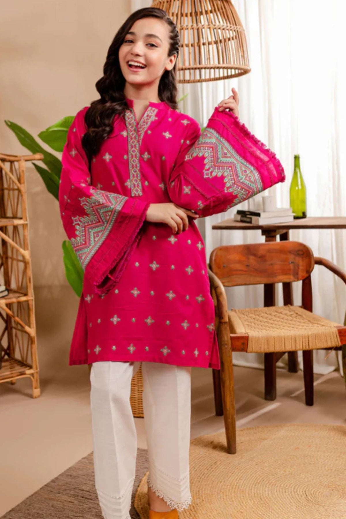 Bareeze Girls Fully Embroidered Lawn 2Pc- SB2229