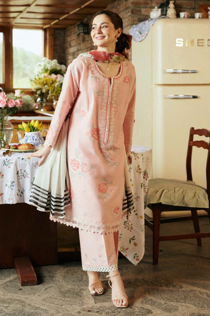 Bareeze Embroidered Lawn 3pc with Printed Slub Net Dupatta- SB1903