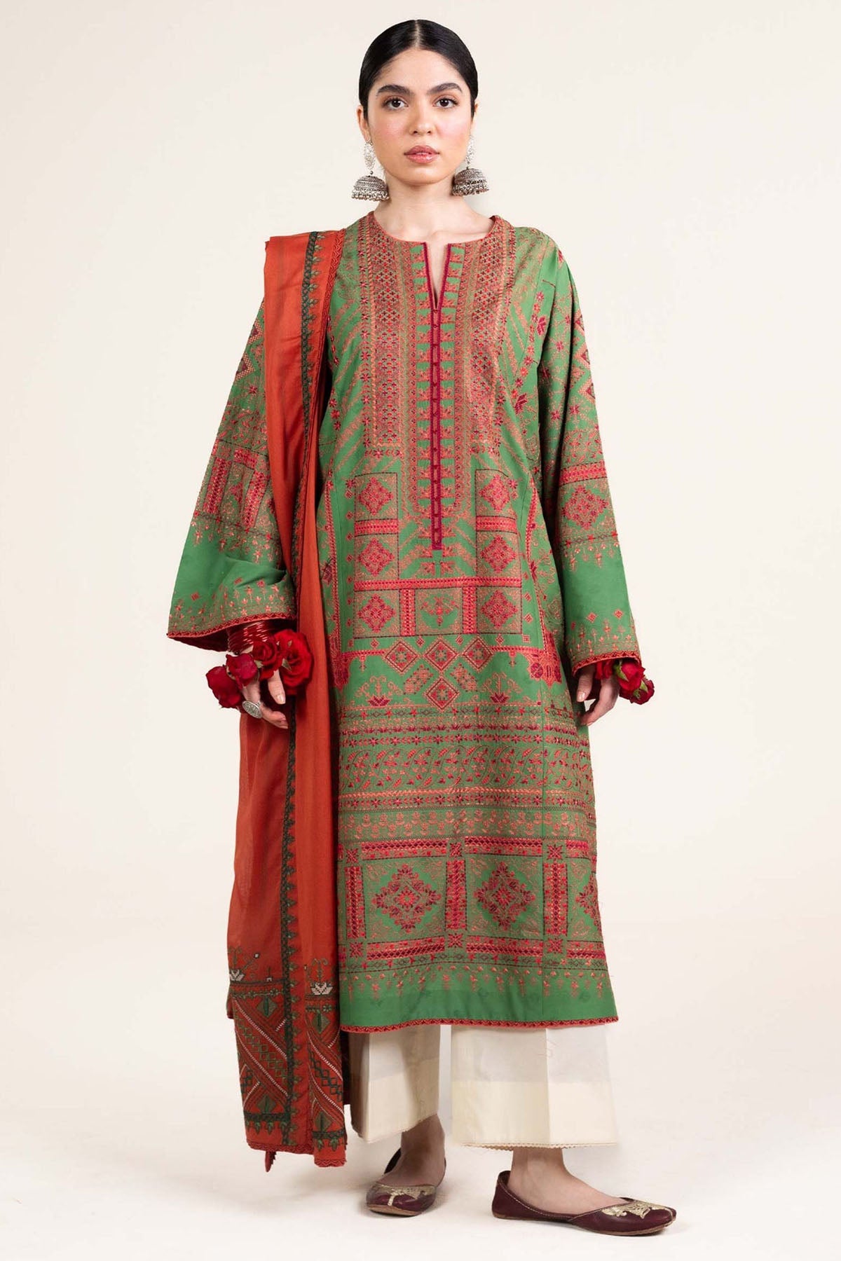 Bareeze Embroidered Lawn 3pc with Chiffon Dupatta- SB1911