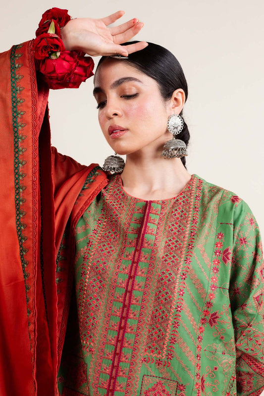 Bareeze Embroidered Lawn 3pc with Chiffon Dupatta- SB1911