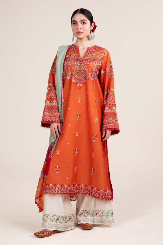 Bareeze Embroidered Lawn 3pc with Chiffon Dupatta- SB1909