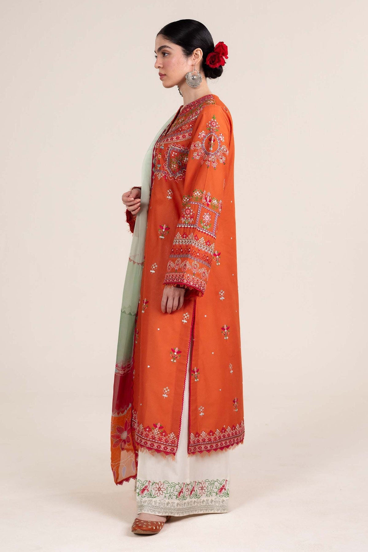 Bareeze Embroidered Lawn 3pc with Chiffon Dupatta- SB1909