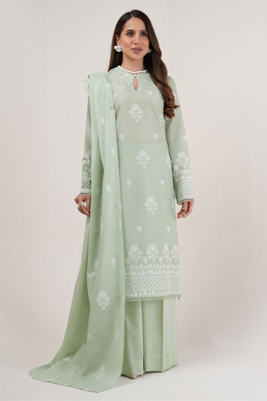 Bareeze Embroidered Lawn 3pc with Embroidered Chiffon Dupatta- SB1994