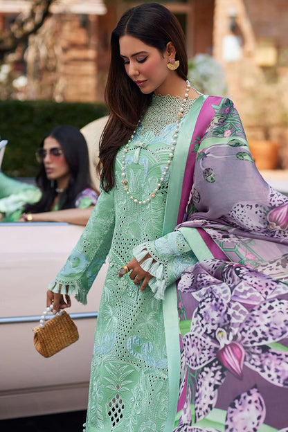Bareeze 3Pc Luxury Embroidered Lawn with Printed Slub Net Dupatta - SB1853