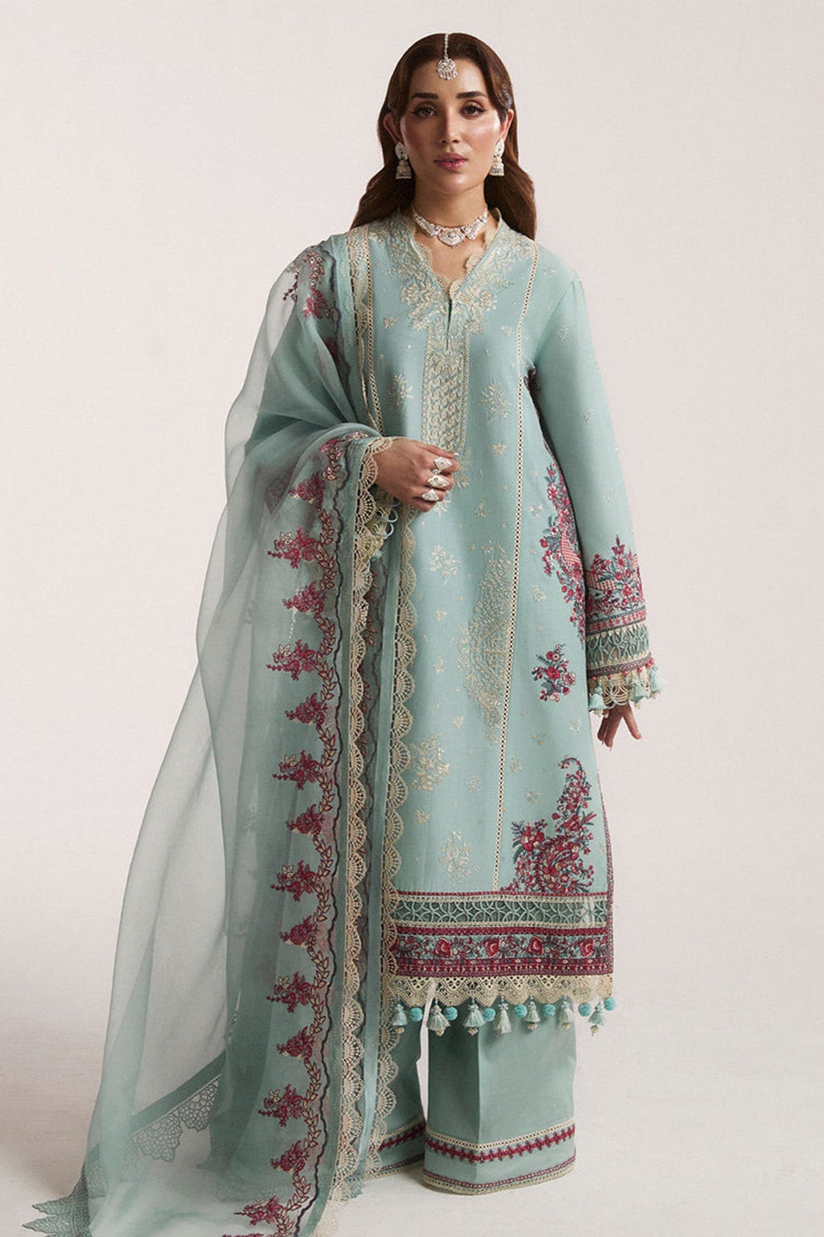 Bareeze 3PC Embroidered Lawn Suit with Embroidered Orgazna Dupatta -SB2027