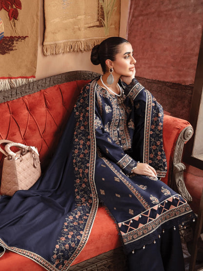 Bareeze Heavy Embroidered Lawn 3pc with Chiffon dupatta-SB1684