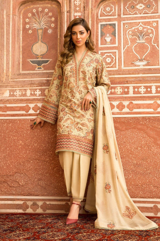 Bareeze Embroidered Lawn 3Pc with Embroidered Dupata- SB1686