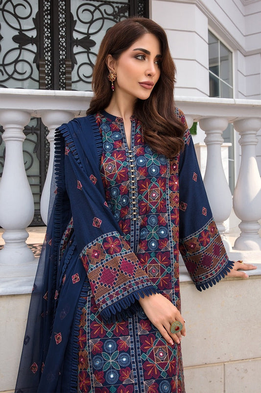 Bareeze Embroidered Lawn 3pc with Bamber Chiffon dupatta- SB1703