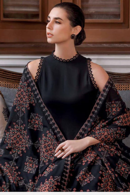 Bareeze 3PC Dhanak with Embroidered Shawl - SB1788