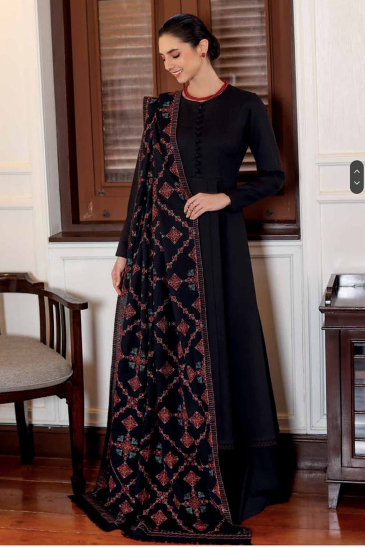 Bareeze 3PC Dhanak with Embroidered Shawl - SB1789
