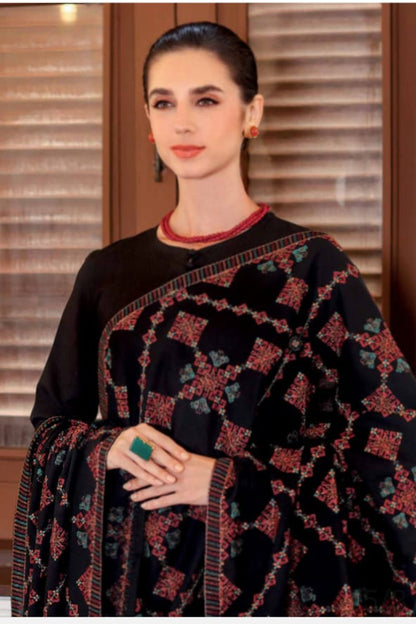 Bareeze 3PC Dhanak with Embroidered Shawl - SB1789